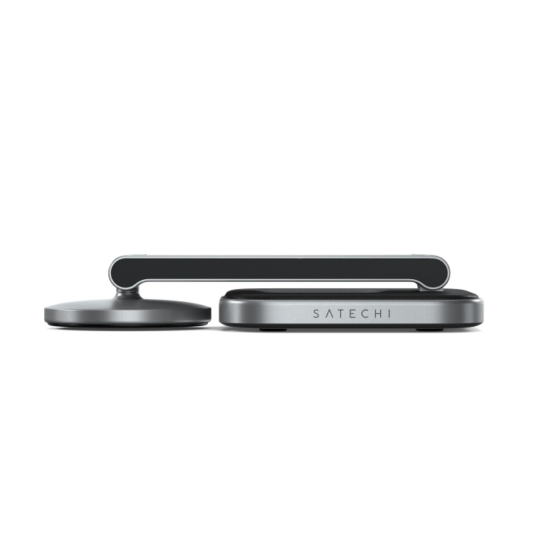 Беспроводная зарядка Satechi 2-in-1 Foldable Qi2 Space Gray (ST-Q21FM)