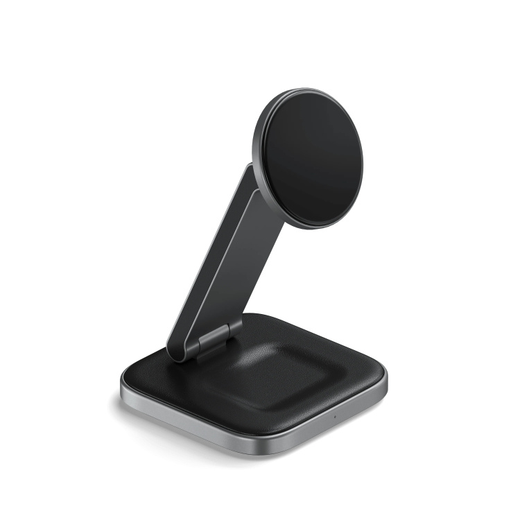 Беспроводная зарядка Satechi 2-in-1 Foldable Qi2 Space Gray (ST-Q21FM)