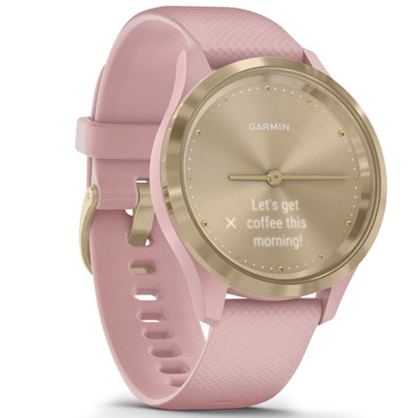 Garmin Vivomove 3S Light Gold Stainless Steel Bezel with Dust Rose Case and Silicone Band (010-02238-01/21)