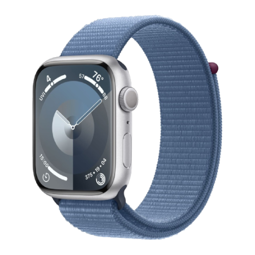 Apple Watch Series 9 GPS 41mm Silver Aluminum Case with Winter Blue Sport Loop (MR923)