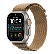 Apple Watch Ultra 4 GPS + LTE 49mm Natural Titanium Case with Desert Alpine Loop - Medium