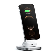 Безпровідна зарядка Satechi Aluminum 2 in 1 Magnetic Wireless Stand Space Gray (ST-WMCS2M)