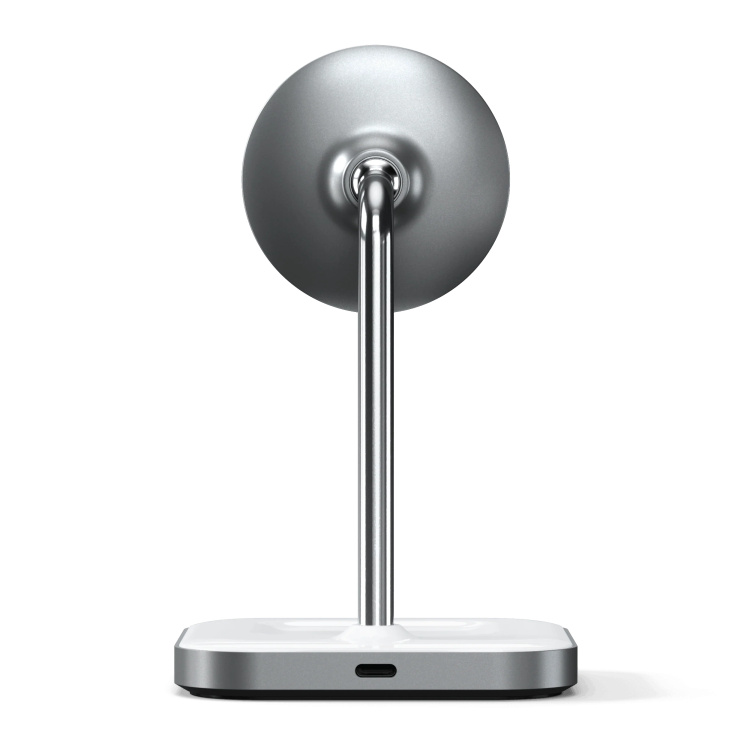 Безпровідна зарядка Satechi Aluminum 2 in 1 Magnetic Wireless Stand Space Gray (ST-WMCS2M)