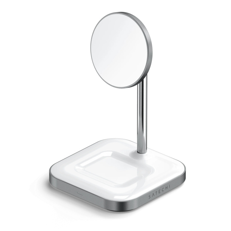 Безпровідна зарядка Satechi Aluminum 2 in 1 Magnetic Wireless Stand Space Gray (ST-WMCS2M)