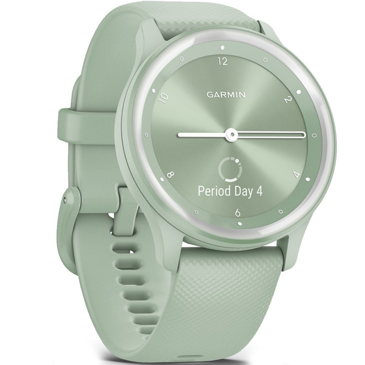 Garmin Vivomove Sport Cool Mint Case and Silicone Band with Silver Accents (010-02566-03)