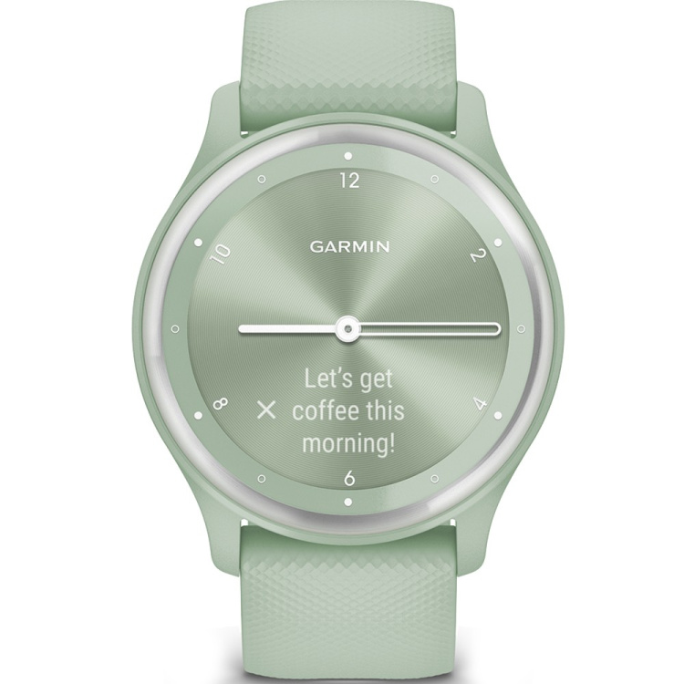 Garmin Vivomove Sport Cool Mint Case and Silicone Band with Silver Accents (010-02566-03)