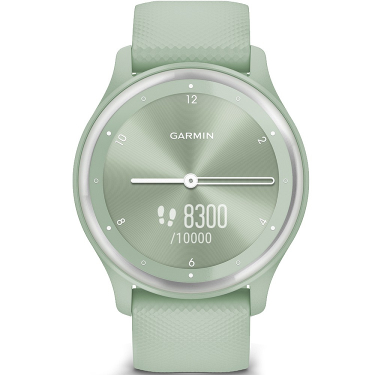 Garmin Vivomove Sport Cool Mint Case and Silicone Band with Silver Accents (010-02566-03)