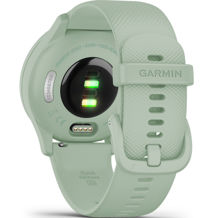 Garmin Vivomove Sport Cool Mint Case and Silicone Band with Silver Accents (010-02566-03)