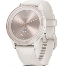 Garmin Vivomove Sport Ivory Case and Silicone Band with Peach Gold Accents (010-02566-01)