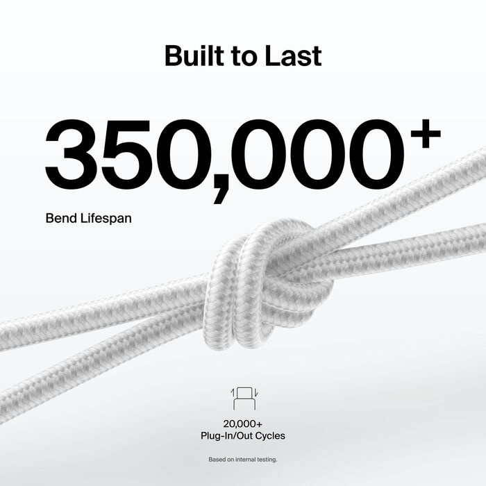 Кабель Belkin Braided USB-C 240W 2m, White (CAB025HQ2MWH)