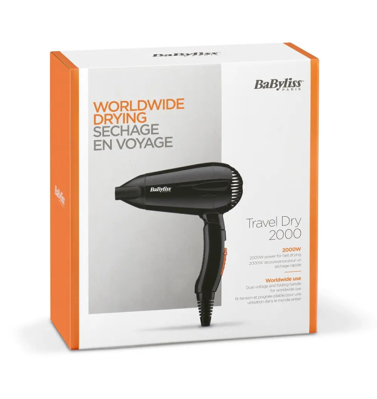 Фен Babyliss дорожній Travel Dry (Black) (5344E)