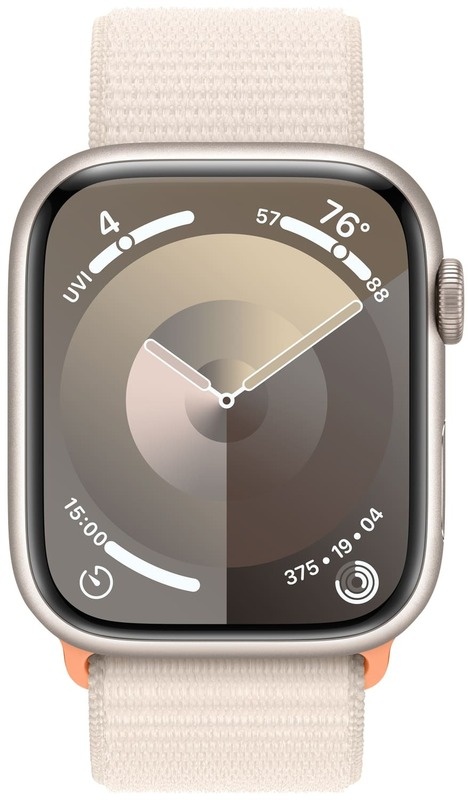 Apple Watch Series 9 GPS 45mm Starlight Aluminum Case with Starlight Sport Loop (MR983)