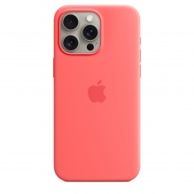 Silicone Case with MagSafe для iPhone 15 Pro Max (FoxConn) (Guava)
