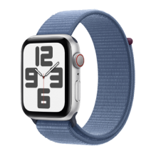 Apple Watch SE 2 44mm GPS+LTE Silver Aluminium Case with Winter Blue Sport Loop (MRHM3) 2023