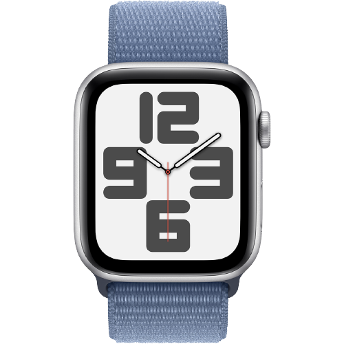 Apple Watch SE 2 2023 44mm GPS+LTE Silver Aluminium Case with Winter Blue Sport Loop (MRHM3)