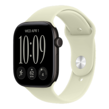 Apple Watch Series 12 GPS 42mm Black Aluminum Case with Pale Succulent Sport Band - S/M