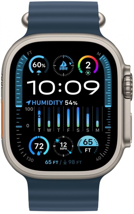 Apple Watch Ultra 2 49mm Titanium Case with Blue Ocean Band (MREG3) бу