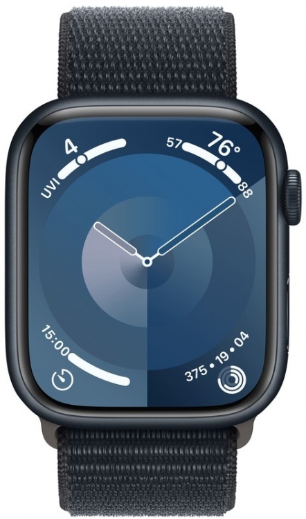 Apple Watch Series 9 GPS 45mm Midnight Aluminum Case with Midnight Sport Loop (MR9C3)