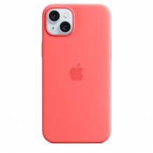 Silicone Case with MagSafe для iPhone 15 Plus (FoxConn) (Guava)