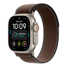 Apple Watch Ultra 4 GPS + LTE, 49mm Natural Titanium Case with Dark Umber Trail Loop - M/L 