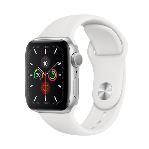 Apple Watch Series 5 GPS, 40mm Silver Aluminum Case with White Sport Band (MWV62) Apple Watch Series 5 GPS, 40mm Silver Aluminum Case with White Sport Band (MWV62)