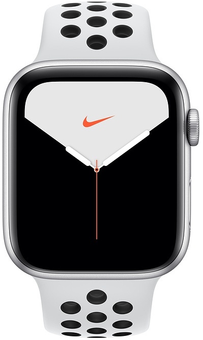 Apple Watch Nike Series 5 GPS 44mm Silver Aluminum Case with Pure Platinum/Black Nike Sport Band (MX3V2)