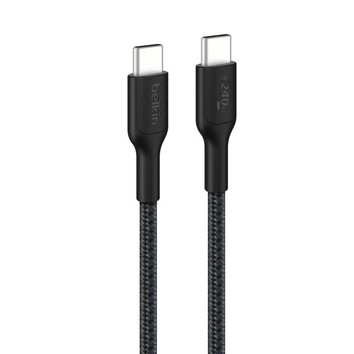 Кабель Belkin Braided USB-C 240W 3m, Black (CAB025HQ3MBK)