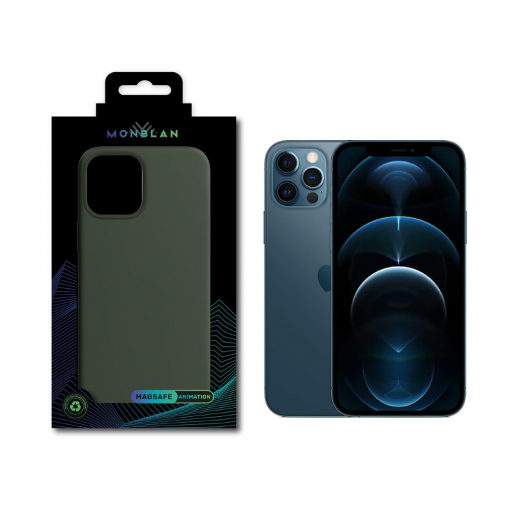 Чехол Monblan для iPhone 12 Pro Max Magnetic Silicone [MagSafe & Animation] Series (Cyprus Green)