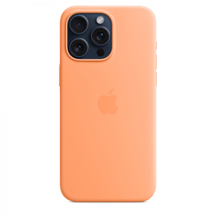 Чехол Apple Silicone Case для iPhone 15 Pro Max with MagSafe (Orange Sorbet)