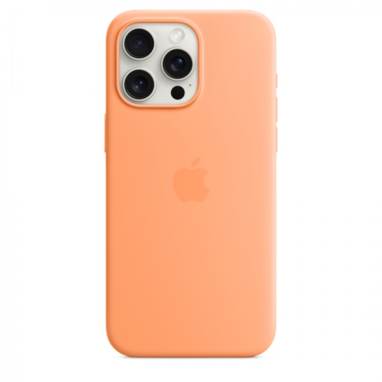 Чохол Apple Silicone Case для iPhone 15 Pro Max with MagSafe (Orange Sorbet)