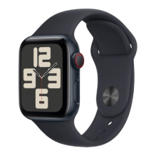 Apple Watch SE 2 2023 44mm GPS+LTE Midnight Aluminum Case with Midnight Sport Band S/M (MRH43)