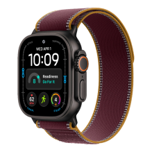 Apple Watch Ultra 4 GPS + LTE, 49mm Natural Titanium Case with Burgundy Trail Loop - S/M 