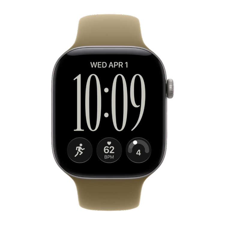 Apple Watch Series 12 GPS 42mm Space Gray Aluminum Case with Olive Sport Band - M/L