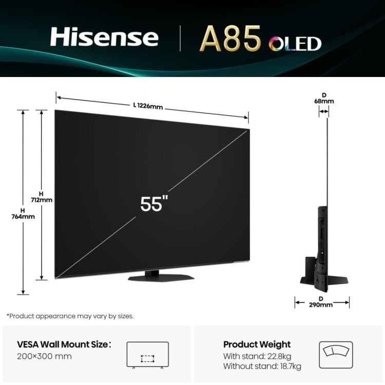 Телевізор Hisense 55 55A85Q (UA)