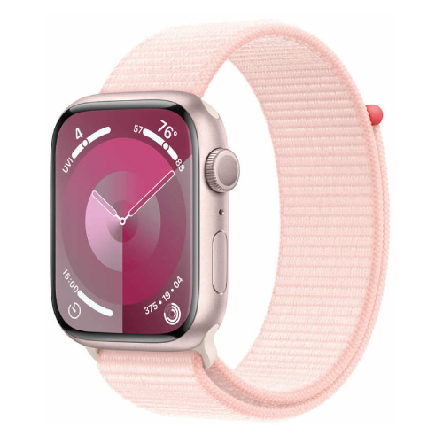 Apple Watch Series 9 GPS 45mm Pink Aluminum Case with Light Pink Sport Loop (MR9J3)