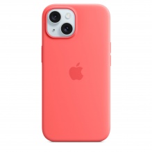 Silicone Case with MagSafe для iPhone 15 (FoxConn) (Guava)