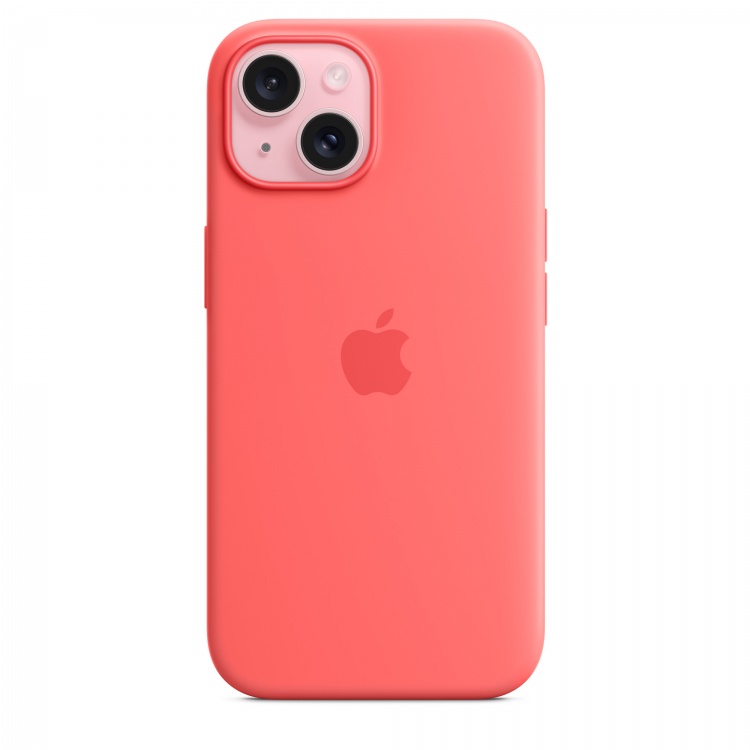 Silicone Case with MagSafe для iPhone 15 (FoxConn) (Guava)