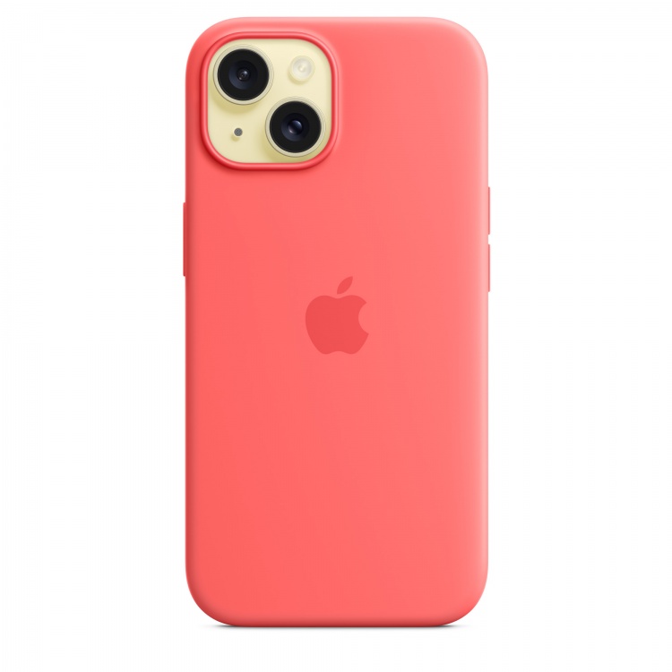 Silicone Case with MagSafe для iPhone 15 (FoxConn) (Guava)