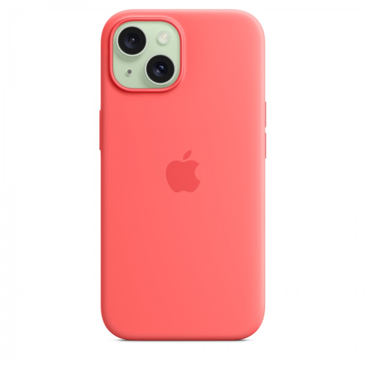 Silicone Case with MagSafe для iPhone 15 (FoxConn) (Guava)