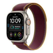 Apple Watch Ultra 4 GPS + LTE, 49mm Natural Titanium Case with Burgundy Trail Loop - M/L