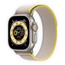 Apple Watch Ultra 49mm Titanium Case with Yellow/Beige Trail Loop M/L (MQFU3) бу (Як Новий)
