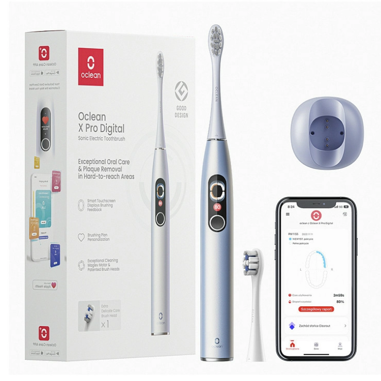 Зубная электрощетка Oclean X Pro Digital (Silver) (6970810552560) Зубная электрощетка Oclean X Pro Digital (Silver) (6970810552560)