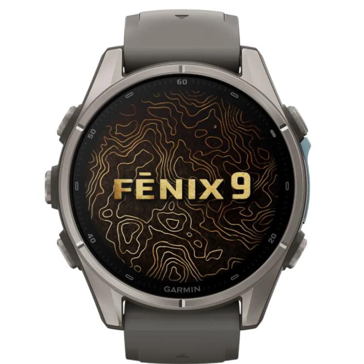Garmin Fenix 9 43mm AMOLED Sapphire Titanium with Pebble Gray Silicone Band (010-04761-10/11)