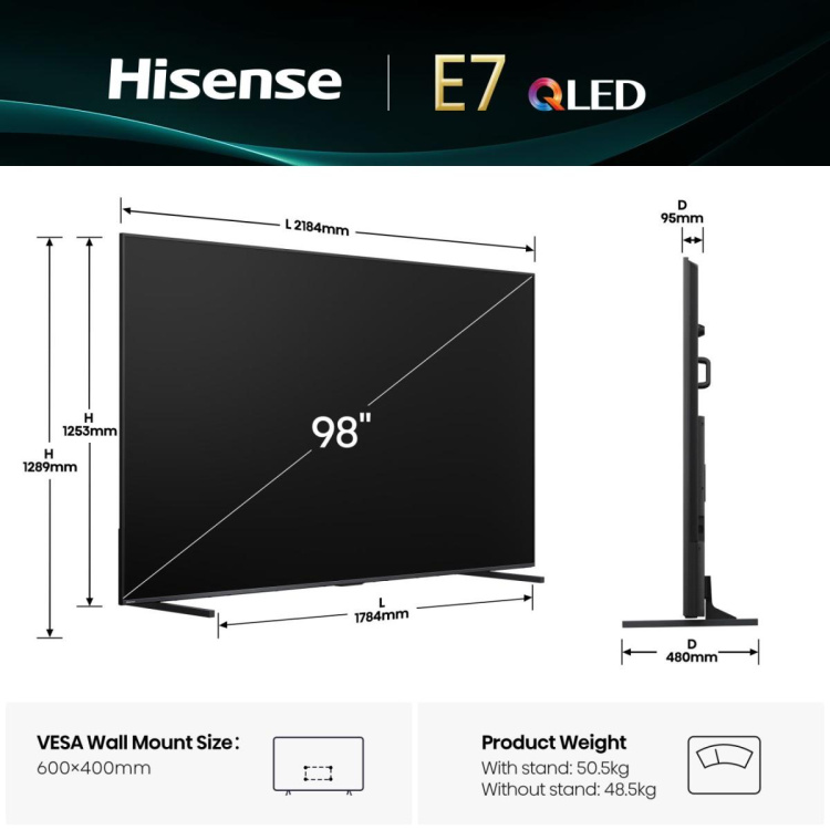 Телевізор Hisense 98 98E7Q (UA)