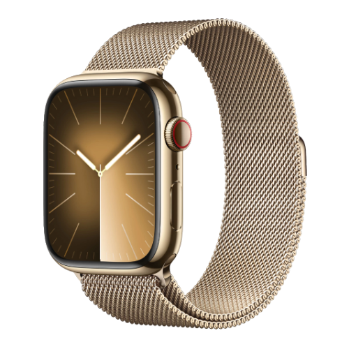 Apple Watch Series 9 GPS + LTE 41mm Gold Stainless Steel Case with Gold Milanese Loop (MRJ73)