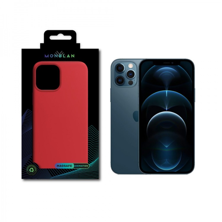 Чехол Monblan для iPhone 12 Pro Max Magnetic Silicone [MagSafe & Animation] Series (Red)
