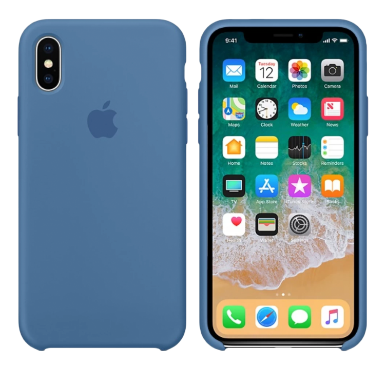 Чехол Smart Silicone Case для iPhone X Original (FoxConn) (Denim Blue)