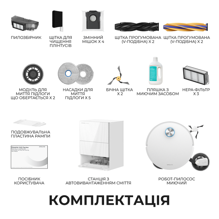 Робот-пилосос Dreame Bot X60 Pro Ultra Complete White (RLX96DE-WH)