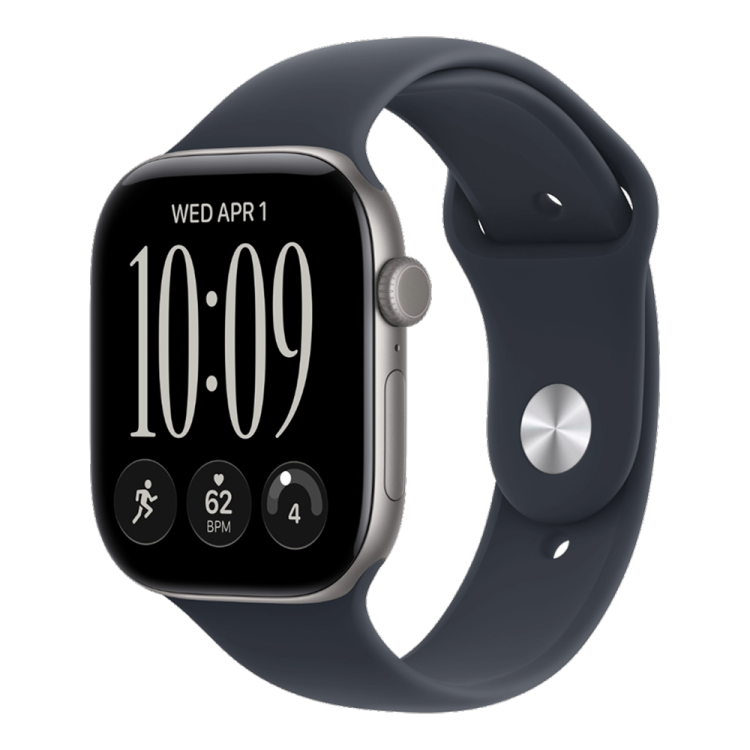 Apple Watch Series 12 GPS 46mm Space Gray Aluminum Case with Navy Blue Sport Band - S/M