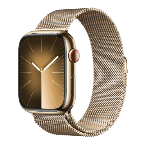 Apple Watch Series 9 GPS + LTE  45mm Gold Stainless Steel Case with Gold Milanese Loop (MRMU3)